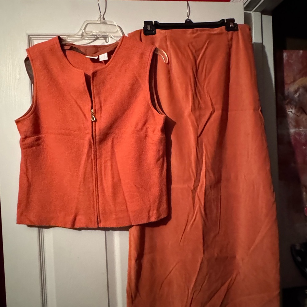 Studio C Orange Skirt Set